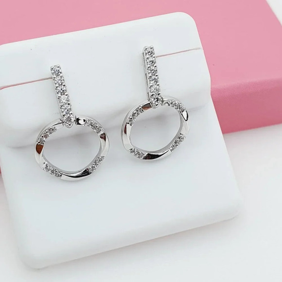 - "925 Sterling Silver Cubic Zirconia Earrings, U19254701 - Picture 7 of 11